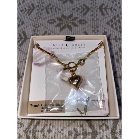 Gold Heart Toggle Necklace - Picture 5 of 5